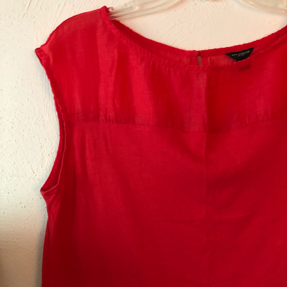 Ann Taylor Sleeveless Top with Silk Accent